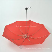 Red Canopy 4 Fold or Folding Umbrella with Logo (YS4F0006)